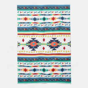 trendy tribal ethnic geometric pattern tea towel