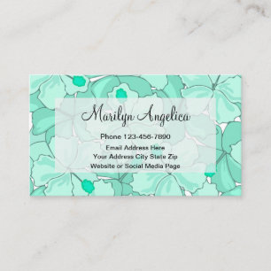 Trendy Tropical Monogram Contact Business Card