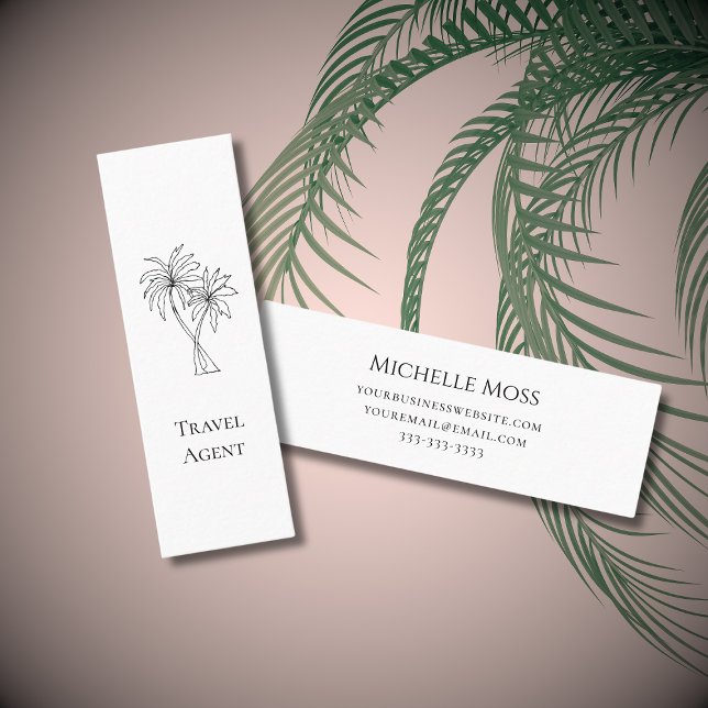Trendy Tropical Palm Trees Modern Professional Mini Business Card (Creator Uploaded)