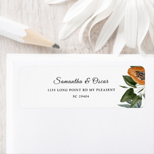 Trendy Tropical Watercolor Green Leaves (Insitu)