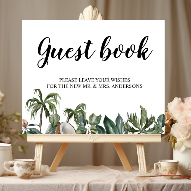 Trendy Tropical Watercolor Green Leaves Poster (Creator Uploaded)