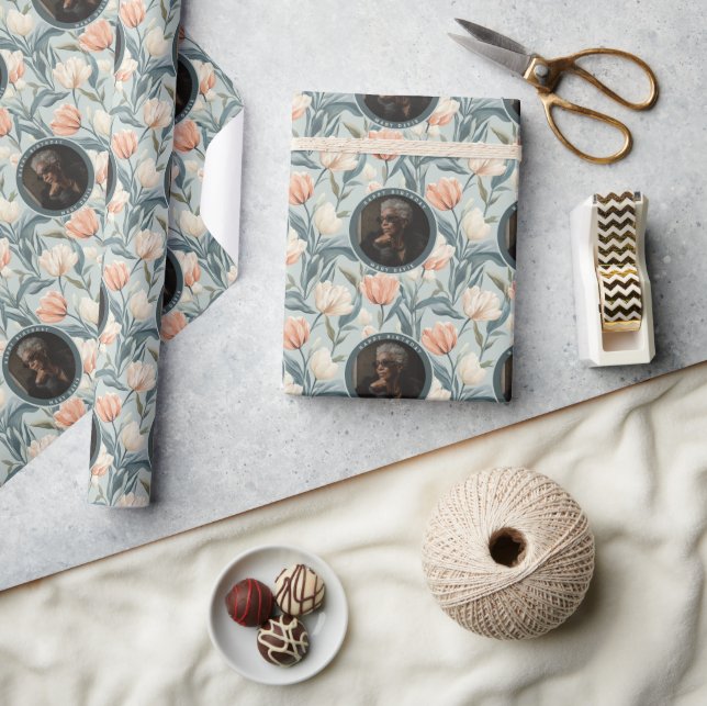 Trendy Tulip Flower Spring Birthday Wrapping Paper (Crafts)