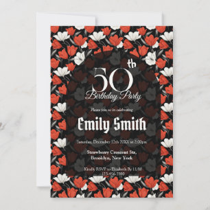 Trendy Tulip Themed Daughter’S Birthday Invitation