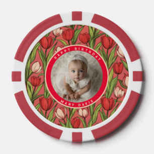 Trendy Tulip Themed Romantic Party Poker Chips