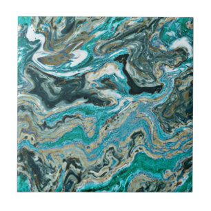 Trendy Turquoise Rocky Pattern Style Ceramic Tile