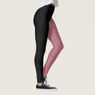 Trendy Two Colours   Black and Rose Gold Leggings