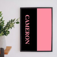 Trendy Two Colours | Name | Black and Salmon Pink
