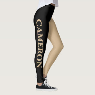 Trendy Two Colours   Name   Black and Tan Leggings