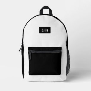 Trendy Two-Tone School Style with Personalisation Printed Backpack