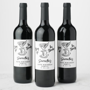 Trendy Tying Up Her Twenties 30th Birthday Wine Label