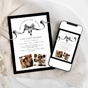 Trendy Tying Up Her Twenties Birthday Party Invitation