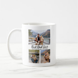 Trendy Typography 3 Photo Collage Father's Day Coffee Mug