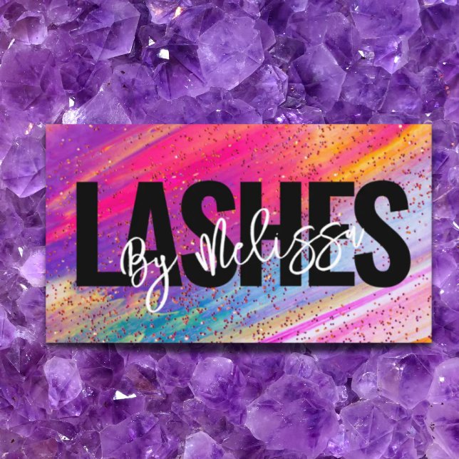 Trendy Typography Beauty Makeup Artist Lashes  Business Card (Trendy Typography Beauty Makeup Artist Lashes Business Card)
