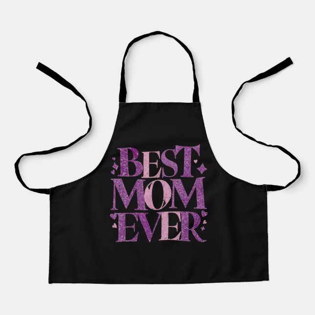 Trendy Typography Best Mum Ever Apron (Front)