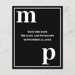 Trendy Typography Black Budget Save the Date  Flyer