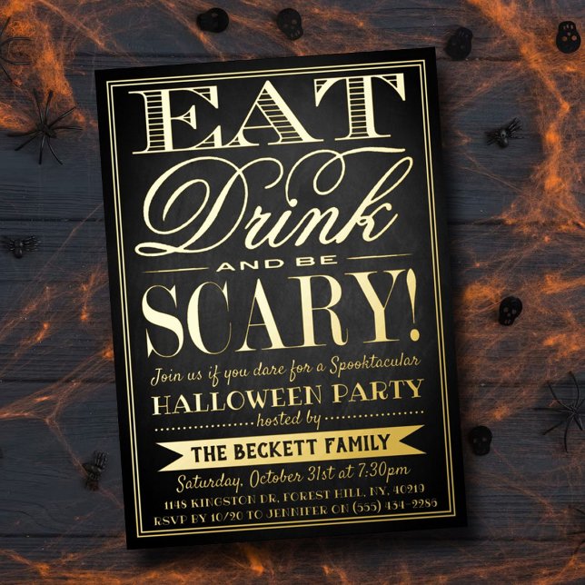 Trendy Typography Eat, Drink & Be Scary Halloween (Creator Uploaded)