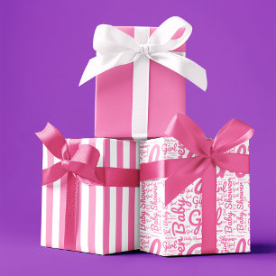 Trendy Typography Girl Script Baby Shower Wrapping Paper Sheet