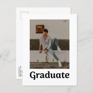 Trendy Typography Graduation photo Graduate Postcard