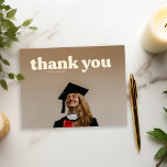 Trendy Typography Graduation Thank You  Postcard<br><div class="desc">This Thank you postcard goes perfectly with our Retro-style Graduation announcement cards. Simply customise all of your details and a photo from your graduation to simply say thanks! Additional colours and designs are available in my zazzle store or for further customisation message me or email me at sabrina@o-r-studio.com</div>