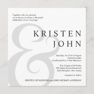 Trendy Typography Modern Wedding Invitations