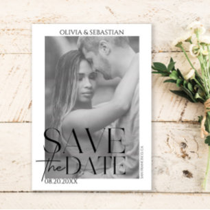 Trendy Typography Overlay Text Photo Wedding Save The Date