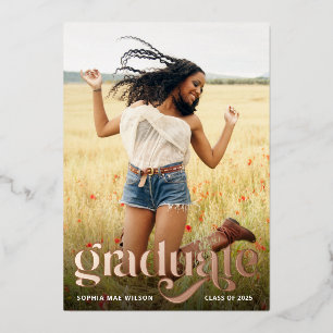 Trendy Typography Rose Gold Foil Overlay Grad