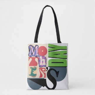 Trendy Typography Tribute: Mother's Day Tote BTote Bag