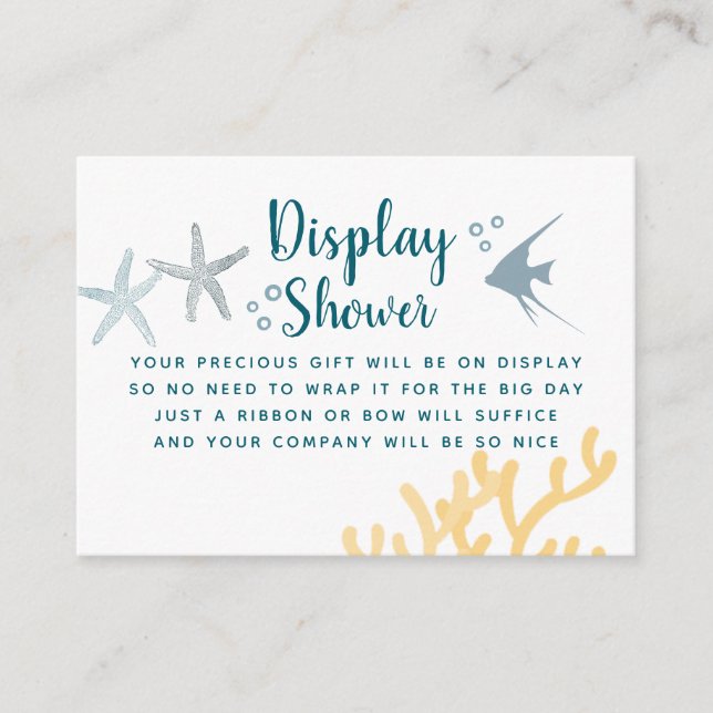 Trendy Under the Sea Baby Shower Display Shower Enclosure Card (Front)