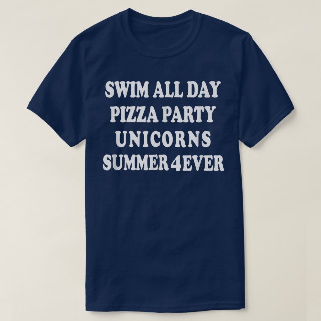 Trendy Unicorn Pizza Party List1811  T-Shirt (Design Front)