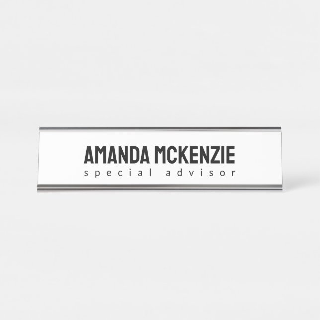 Trendy Unique Creative Minimalist Design Desk Name Plate (Front)