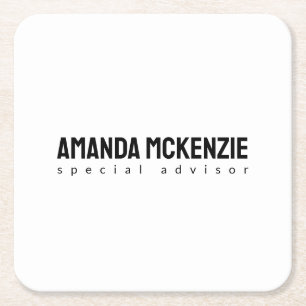 Trendy Unique Creative Minimalist Design Square Paper Coaster