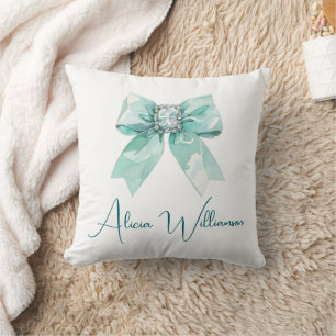Trendy unique Cute green Personalized   Cushion