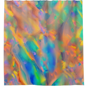 Trendy Unique faux holographic opal Shower Curtain