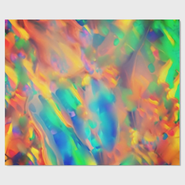 Trendy Unique faux holographic opal Wrapping Paper (Flat)