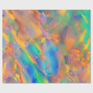 Trendy Unique faux holographic opal Wrapping Paper