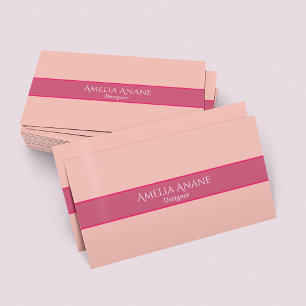 Trendy Unique Girly Pink Script Business Card 