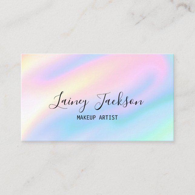 Trendy Unique pastel Pink Blue abstract waves Business Card (Front)