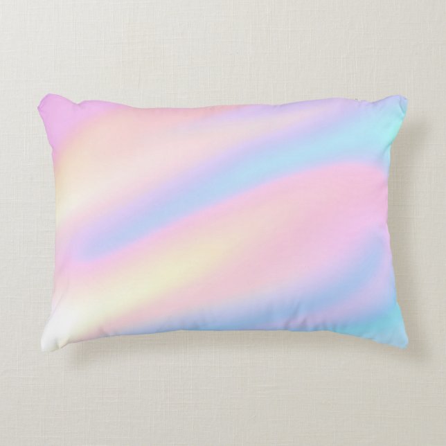 Trendy Unique pastel Pink Blue abstract waves Decorative Cushion (Front)