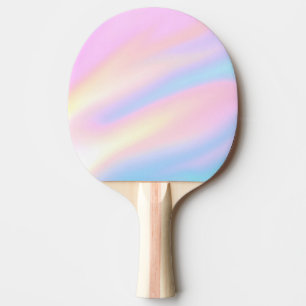 Trendy Unique pastel Pink Blue abstract waves Ping Pong Paddle