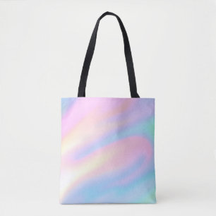 Trendy Unique pastel Pink Blue abstract waves Tote Bag