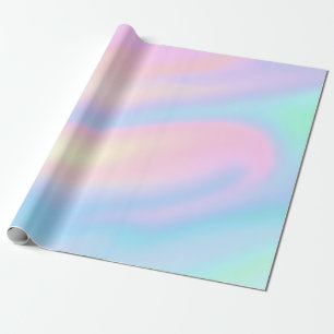 Trendy Unique pastel Pink Blue abstract waves Wrapping Paper