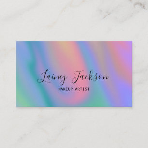Trendy Unique Pink Blue abstract purple waves Business Card