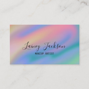 Trendy Unique Pink Blue abstract waves Business Card