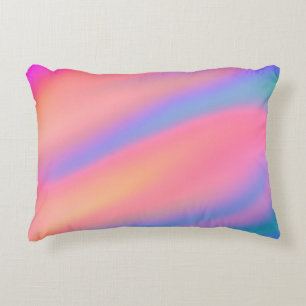 Trendy Unique Pink Blue green abstract waves Decorative Cushion