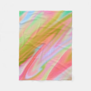 Trendy Unique Pink Blue green abstract waves  Fleece Blanket