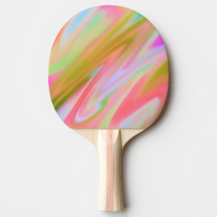 Trendy Unique Pink Blue green abstract waves Ping Pong Paddle