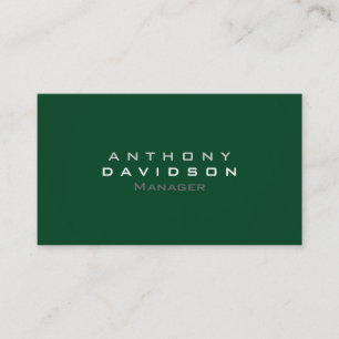 Trendy Up Forest Green Minimalist Business Card