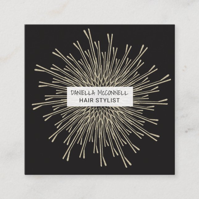Trendy Upscale Hair Stylist Modern SALON Bobby Pin Appointment Card (Front)