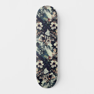 Trendy Urban Street Art Inspired Floral Skateboard