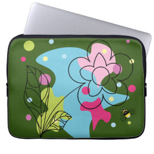 Trendy vector pattern of a summer flower in spots laptop sleeve